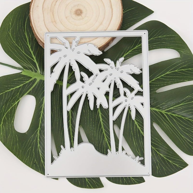 Lapoo 3D Backgrounds Frame Metal Cutting Die for Scrapbooking, New Cutting Dies DIY Album Card Making Decor Paper Craft Metal Die Cuts Party Wedding Decorations (Sea Coconut 5.5 x 7.5 in) - Image 3